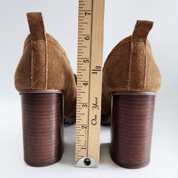 Crown Vintage Alivia Brown Suede Leather Retro Heels With Lug Sole, Size 9 - Picture 8 of 16